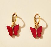 Vlinder oorbellen | rood