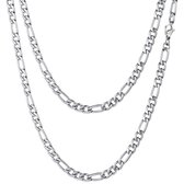 Fako Bijoux® - Schakelketting Staal - RVS - Figaro Ketting - 5mm - 55cm - Zilverkleurig