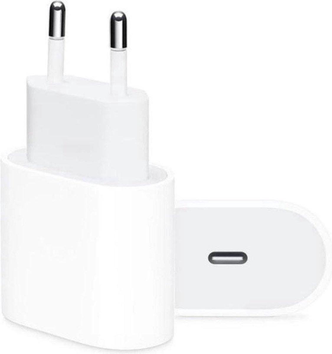 iPhone 12 oplaadstekker 20W USB-C Power oplader - Wit - Geschikt voor Apple iPhone 12 - Apple iPad - USB-C Apple Lightning |Snellader iPhone 12 / 11 / X / iPad / 12 Pro Max / iPhone 12 Pro | iPhone 12 Lader | USBC lader | USB-C Lader | iPhone 12 - Merkloos