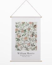 Wanddoek Jasmijn Bloemen - William Morris - Botanisch Wandkleed - Vintage Wanddecoratie Stof - 90x60 cm - Textielposter