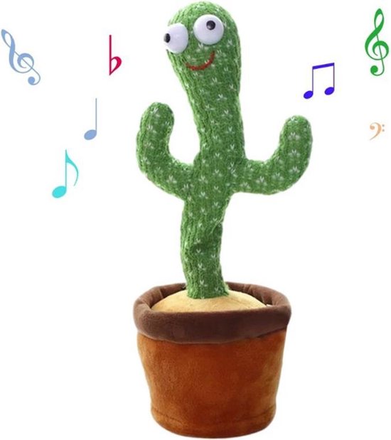 Dansende Cactus Speelgoed - Interactieve Pratende Knuffel - Tiktok - Dancing cactus - 120 liedjes - Recorder - Baby - Incl. Batterijen