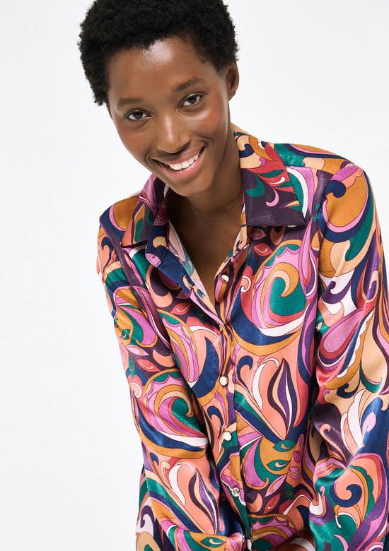 LOLALIZA Maxi blouse met kleurrijke print - Veelkleurig - Maat 44 | bol.com