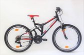Sprint Paralax - Mountainbike 24 inch - Met 12 versnellingen Shimano - Voor jongens en meisjes - Zwart/Rood - Framemaat:38 cm - Rij4-5