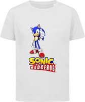 Sonic - The Hedgehog - sonic the hedgehog game - T-shirt kinderen - Maat 98/104 - 3-4 jaar - T-shirt wit korte mouw