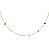 Ketting gekleurde kralen - Yehwang - Ketting - One size - Goud