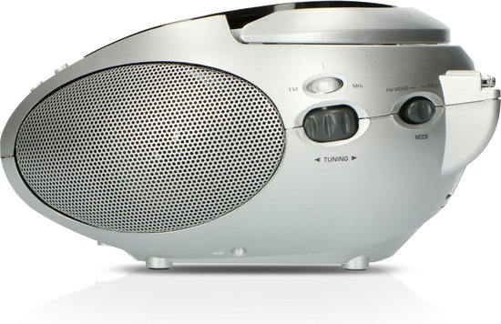 Lenco SCD-24 - Draagbare radio CD speler met AUX-uitgang - Zwart/zilver - Lenco