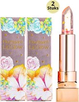 GLAMFOX Peach Flower Lippenstift - Lip Plumper Lipstick met 24 Karaat Goud Korrels en 100% Echte Bloem - Lippenstift Langhoudend - Lippenbalsem - Korean Beauty Make Up - 2-Pack