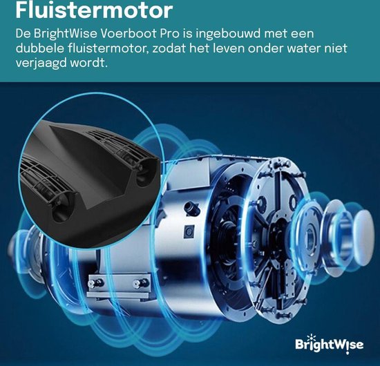 BrightWise® Voerboot Pro Dubbele Voerbak met Fluistermotor - Voerboot karper - Baitboat - Karpervissen - Visspullen - Vissersboot - Vis accessoires - 3 Kg Draagvermogen - Volledige set (inclusief accu & batterijen) - Zwart — afbeelding 5