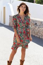 Chic by Lirette - Jumpsuit Ruffled Paisley - M - Rood