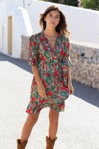 Chic by Lirette - Jumpsuit Ruffled Paisley - S - Rood