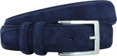 Luxe Suede Riem Navy - Heren riemen - Leren riem - Donkerblauw suède riem - Taillemaat 95 - Italiaanse Riem - Kostuum riem Pantalon riem