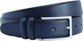 Leren Riem Donkerblauw - Pantalon Riem - Rundleer - maat: 105  - Totale Lengte riem 120 cm - Nette Riem - Navy - Heren Riem Leer