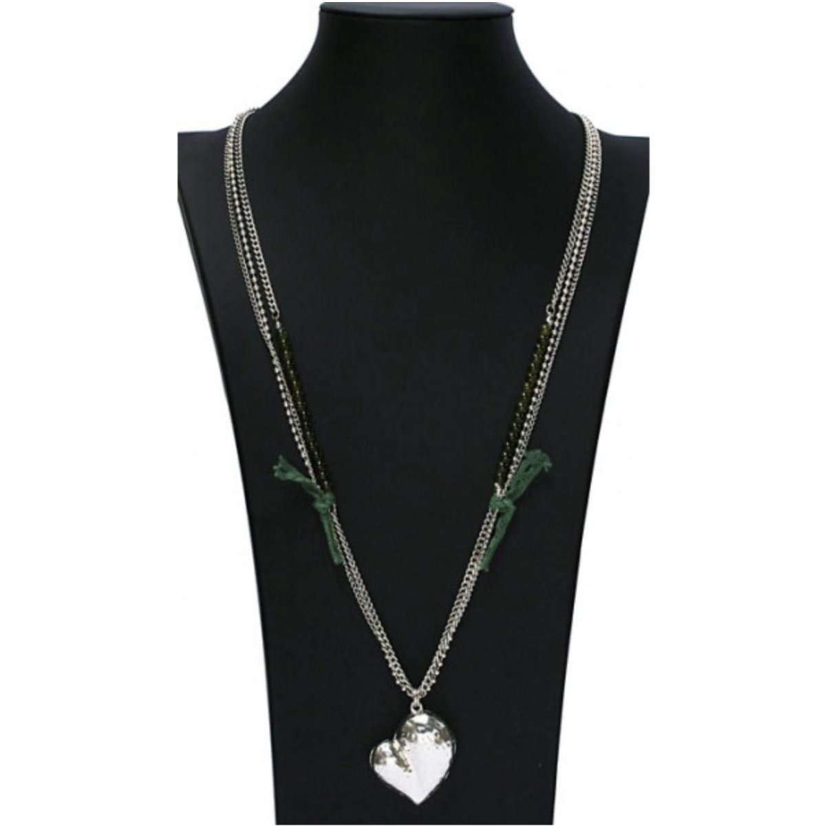 Bijoux by Ive - Ketting - Hart - 90cm - Zilverkleurig