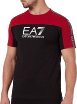 EA7 T-shirt - Mannen - zwart - rood - wit