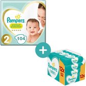 Pampers Premium Protection Luiers Maat 2 – 104 Luiers + Pampers Sensitive Billendoekje 624 Stuks