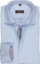 ETERNA modern fit overhemd - structuur heren overhemd - lichtblauw (beige dessin contrast) - Strijkvrij - Boordmaat: 38