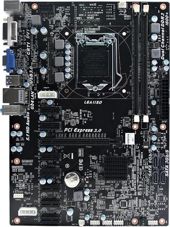 B85/H81 Chipset LGA1150 Socket Crypto Mining Moederbord Support 8 PCIE voor Ethereum/BTC Mining