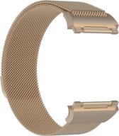 Milanees Smartwatch bandje - Geschikt voor Fitbit Ionic Milanese band - champagne - Strap-it Horlogeband / Polsband / Armband - Maat: Maat L