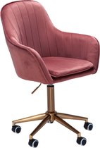 Pippa Design Bureaustoel - kuipvorm met fluwelen bekleding - Roze