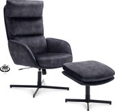 Icon Living - Fauteuil Torres - Velours - Antraciet