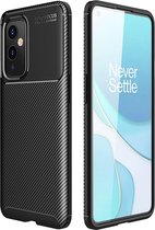 OnePlus 9 Hoesje - Mobigear - Racing Serie - TPU Backcover - Zwart - Hoesje Geschikt Voor OnePlus 9