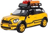 Mini Cooper S Countryman + Roofrack (Geel) (16 cm) 1/24 Motor Max - Modelauto - Schaalmodel - Model auto - Miniatuurautos - Miniatuur auto