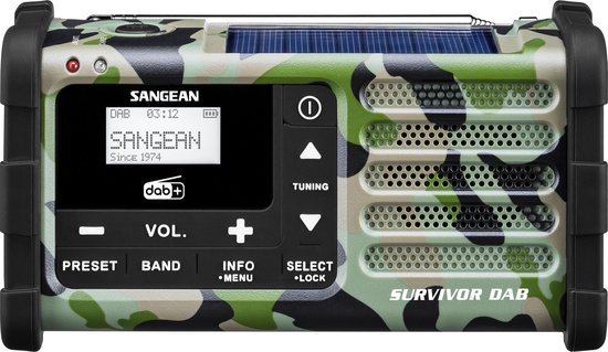 DAB+ en FM noodradio met zonnepaneel