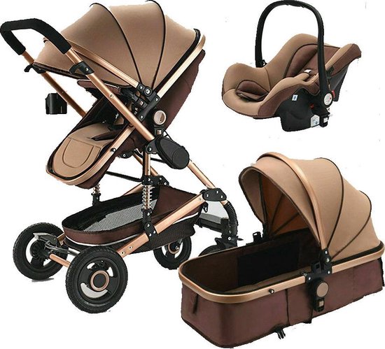 Lioretti® Luxe 3 in 1 Kinderwagen | Baby Buggy | Kinderwagen met Stoel en Wieg