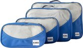 Kira Packing Cubes - Koffertassen - Koffer Organizer - Reistassen set - voor Handbagage, Backpacks & Tassen- 4 Stuks - Blauw