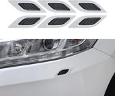kwmobile reflecterende stickers voor bumper - 6x strips voor autobumper - Bumper beschermers in zwart / grijs - 10,5x3,4 cm