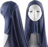 Nieuwe stijle hijab, grijze blauwe hoofddoek, hijab.