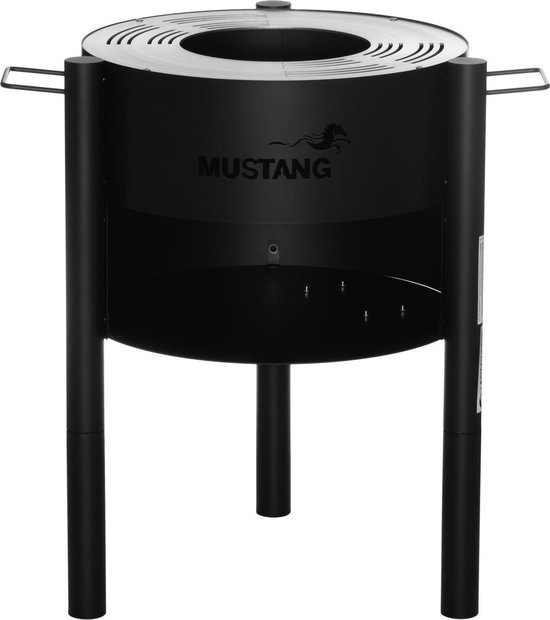 Mustang Outdoor tuinhaard barbecue Oakdale - Tuinhaard Barbecue - Barbecue - Zwart - 35.8 kg - Grilloppervlak diameter 60 cm van Mustang — afbeelding 5
