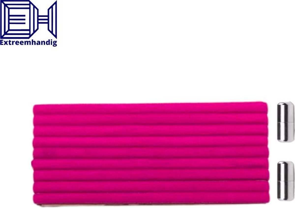 veters - (roze) - niet strikken - elastische veters - no tie - schoenveters - sportveters - rond - schoenveters - kinderveters