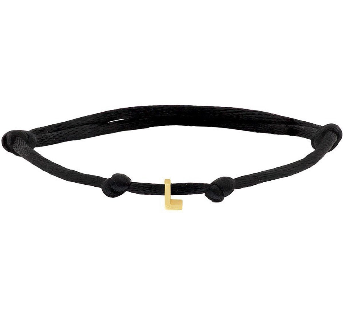 Goud Armband satijn letter L 4700040
