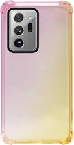 ADEL Siliconen Back Cover Softcase Hoesje Geschikt voor Samsung Galaxy Note 20 Ultra - Kleurovergang Roze Geel