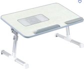 Shasim- Bedtafel met USB Cooling Fan- Laptoptafel In Hoogte Verstelbaar - Inklapbaar - Bank tafeltje - Laptopstandaard - Laptop verhogen - Schoottafel - Laptop desk