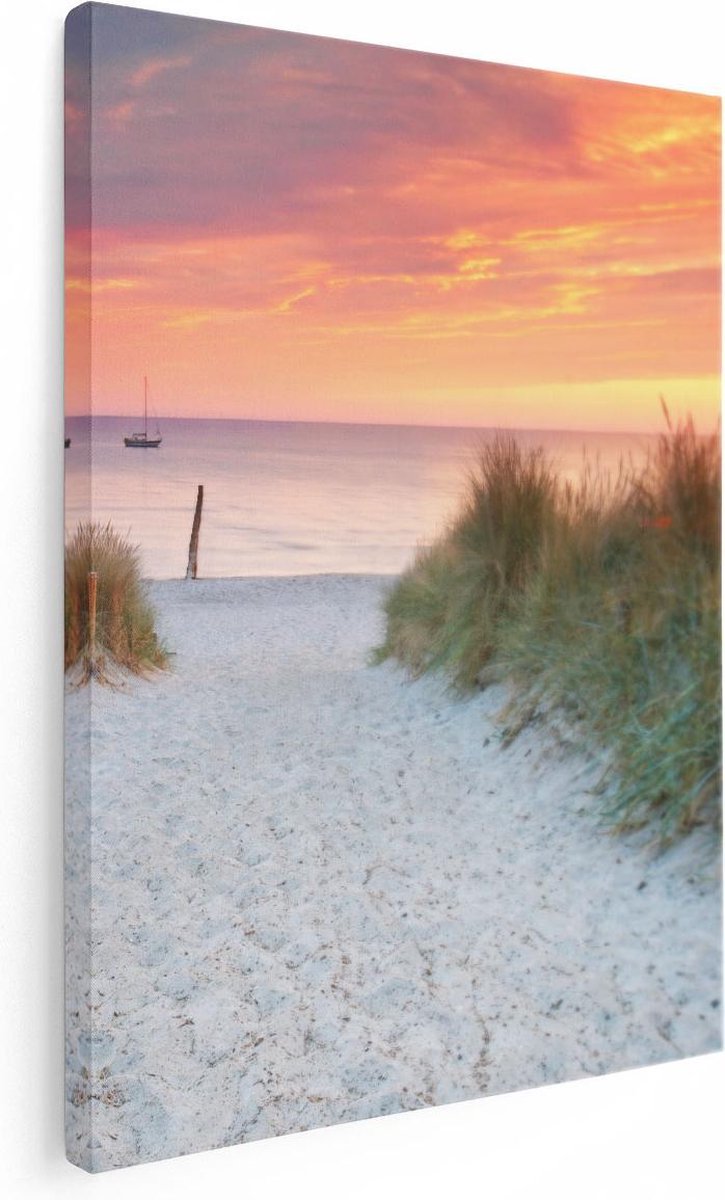 MuchoWow© Canvas Schilderij 90x60 cm Kamer Muur Decoratie Woonkamer Slaapkamer Room Decor Wall Decoration Art Painting Zonsondergang - Strand - Duin - Gras - Bank MuchoWow© Canvas Schilderij 90x60 cm Kamer Muur Decoratie Woonkamer Slaapkamer Room Decor Wall Decoration Art Painting Zonsondergang - Strand - Duin - Gras - Bank