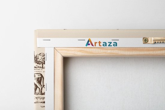 Artaza Peinture Sur Toile Vaches Dessinées Dans Une Ferme - Abstrait - 60x20 - Photo Sur Toile - Impression Sur Toile