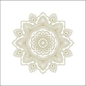 Mandala servetten- ambiente servetten- 100% gerecycled- mandala goud sjabloon - wit- bloem servetten