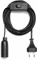 Hanglamp zwart E14 met 3,5 meter kabel, schakelaar en Stekker
