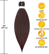 Purfect Hair – 4xProfessionele Pre-Stretched Braiding Hair – 66 cm – 33 Bruin Bordeaux Haar – Nep Haar Extensions – Stijl Haar om te Vlechten