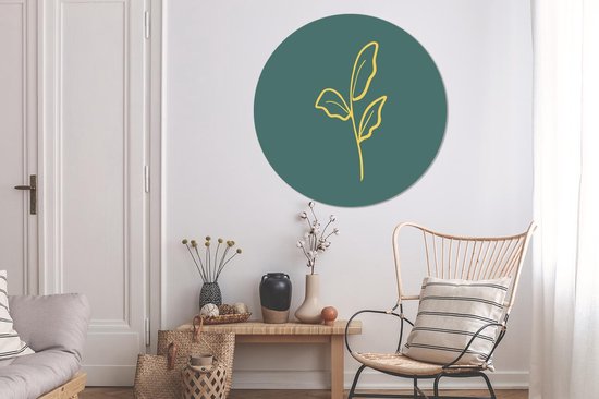 WallCircle - Cercle mural - Cercle mural - Plante - Abstrait - Aluminium - Dibond - 120x120 cm - Intérieur et Extérieur XXL