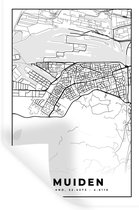 Stickers Stickers muraux - Carte - IJmuiden - Zwart - Wit - 40x60 cm - Feuille adhésive