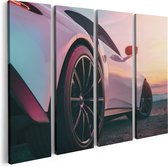 Artaza - Quadriptyque de peinture sur toile - Voiture de sport Witte - 80x60 - Photo sur toile - Impression sur toile