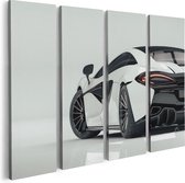 Artaza Peinture sur toile Quadriptyque Voiture de sport Witte - 80x60 - Photo sur toile - Impression sur toile