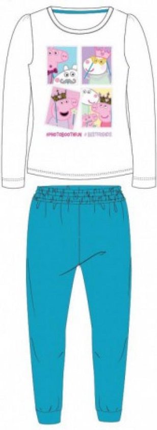 Peppa Pig pyjama - wit/blauw - maat 92