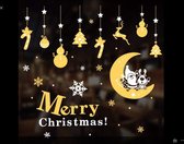 Raamstickers kerst - Decoratie Kerstmis - Stickers kerst - Kerstdecoratie Raam - Kerstversiering Goud - Herbruikbaar