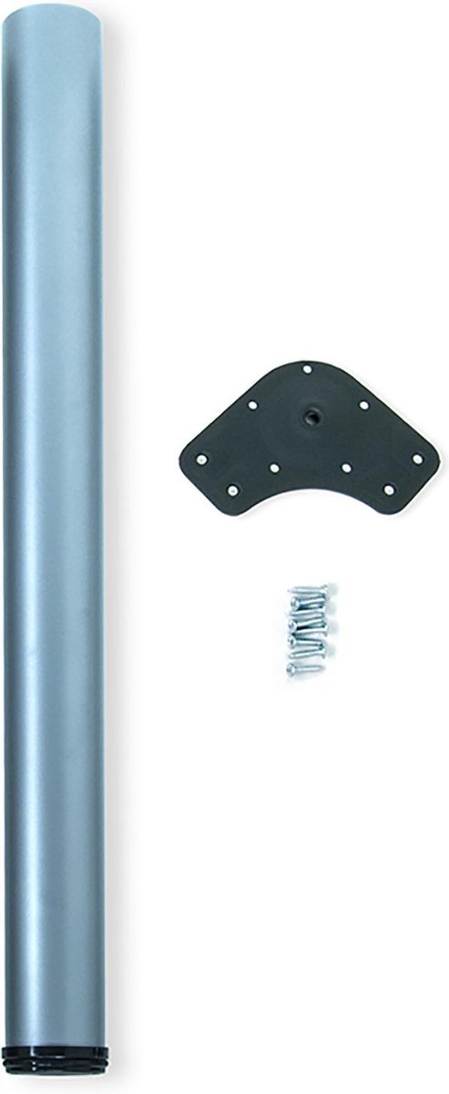 Emuca Tafelpoot, D. 60 mm, verstelbaar 870-890 mm, Staal, Metallic grijs