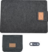 LAPPR - Scripta - Laptoptas - Laptophoes - Laptop Sleeve - Vilt - Laptophoes 13 inch - Zwart + Gratis Webcam Cover