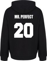 MR & MRS PERFECT couple hoodies zwart (MR - maat XL) | Gepersonaliseerd met datum | Matching hoodies | Koppel hoodies